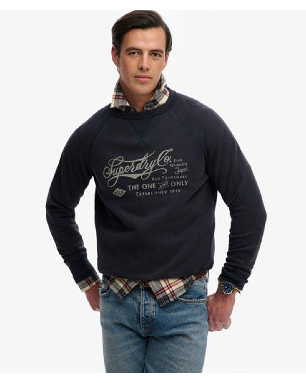 Superdry Blue & Co The Merchant Store - Vintage Print Sweatshirt for men