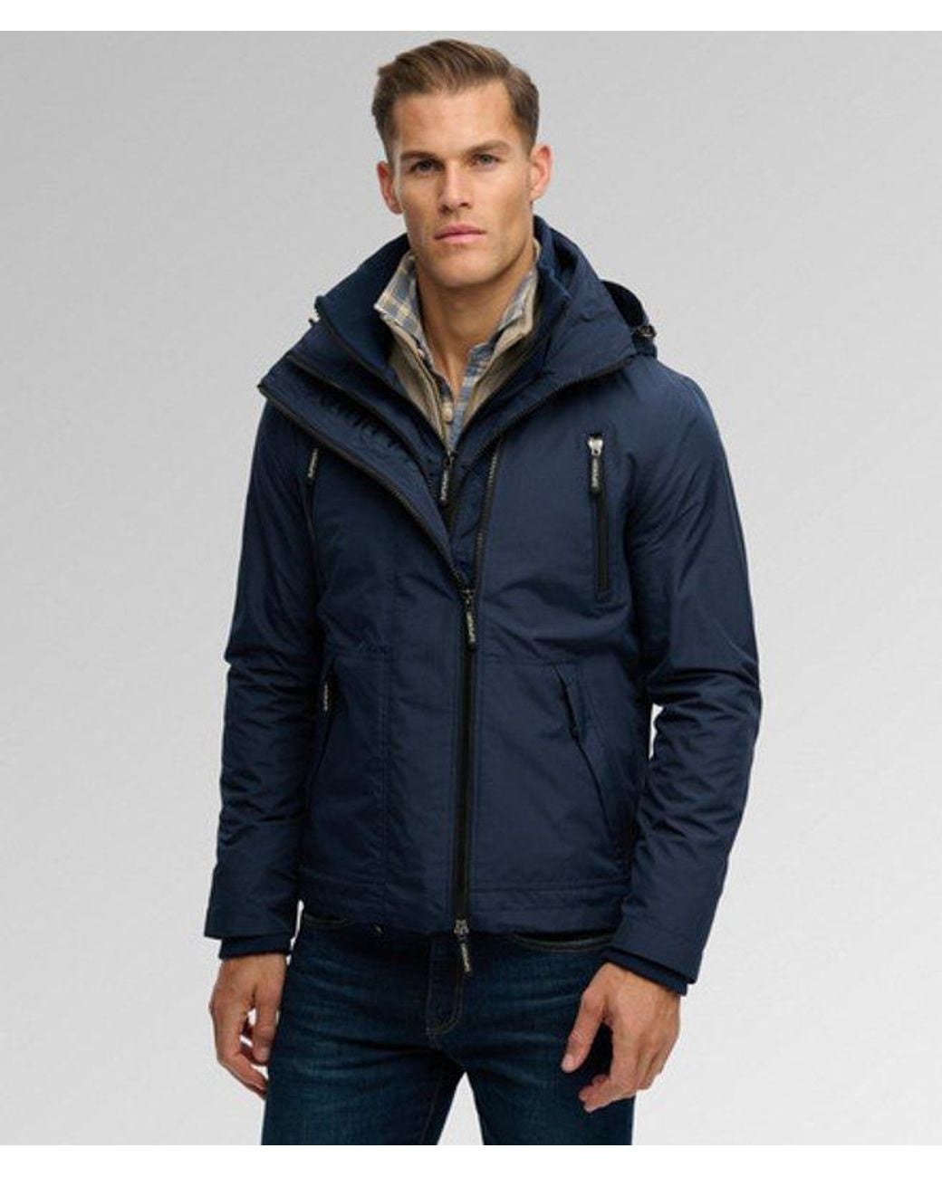 Superdry Blue & Co Hooded Mountain Windbreaker Jacket for men