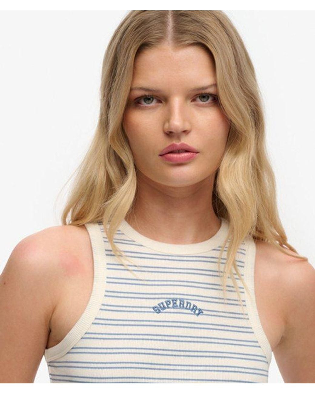 Superdry Gray & Co Essential Logo Strapless Racer Vest Top