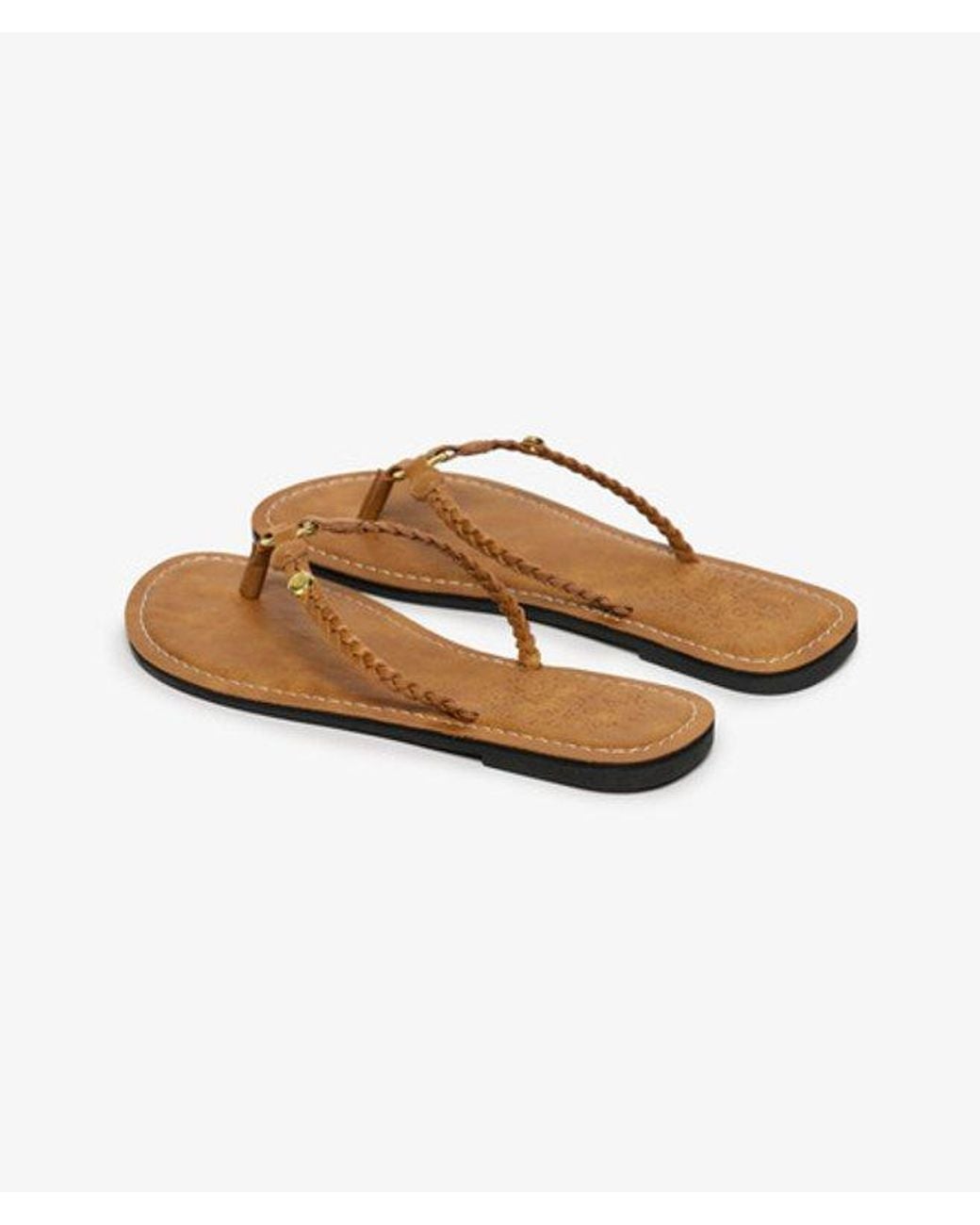 Superdry White & Co Faux Leather Braided Flip Flops