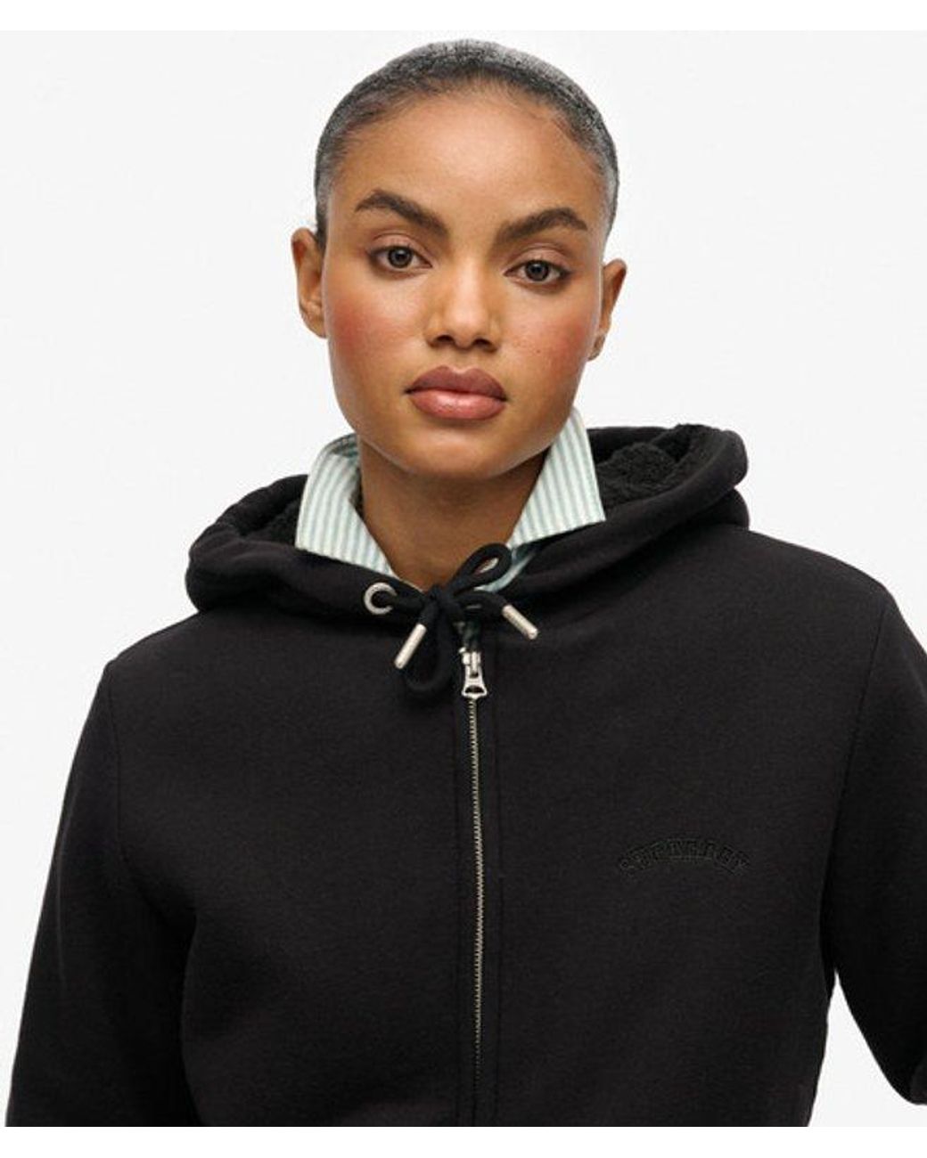 Superdry Black & Co Borg Lined Zip Hoodie