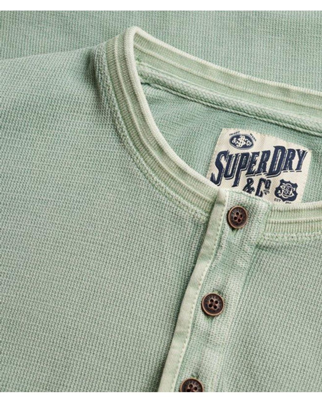 Superdry Green & Co Lightweight Textured Henley Top for men
