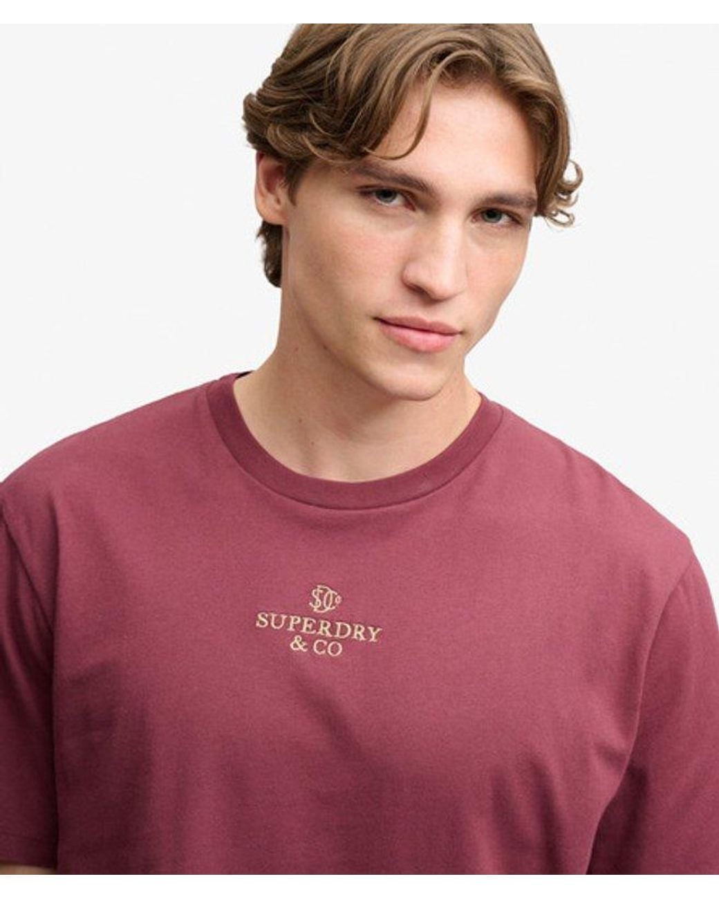 Superdry Red & Co Micro Logo T-shirt for men