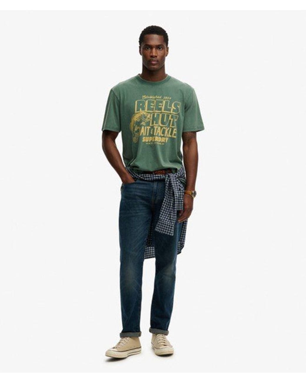 Superdry Green Roadside Trade Loose T-Shirt for men