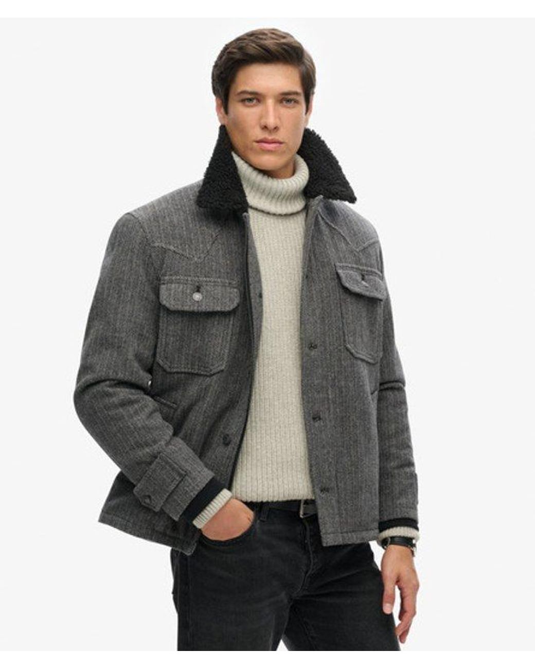 Superdry The Merchant Store-wollen Chore Jas in het Gray voor heren