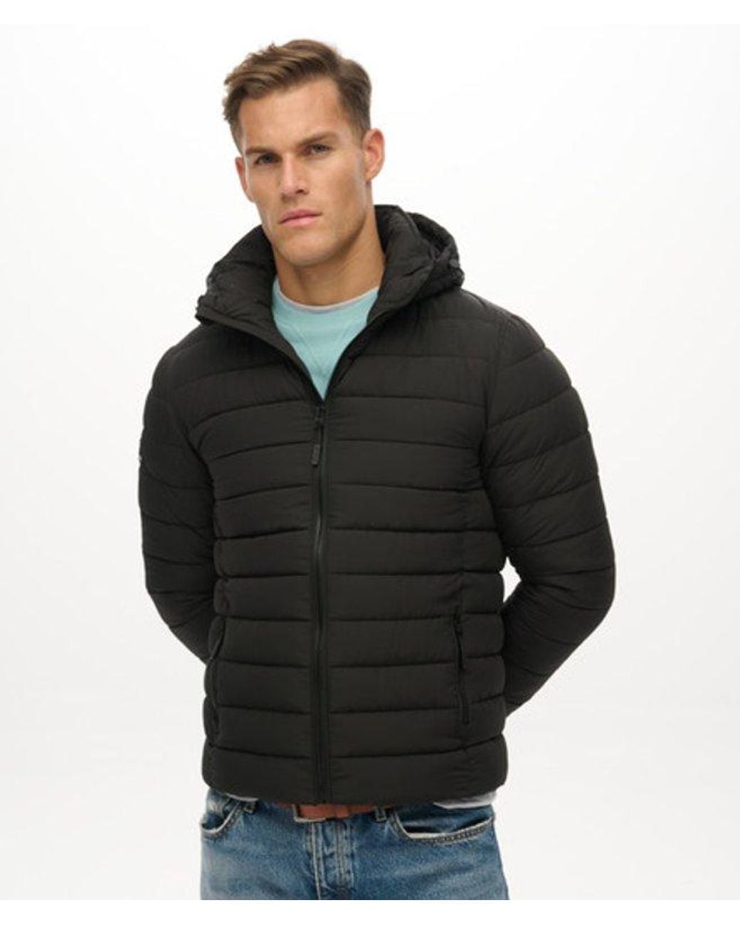 Superdry Black Hooded Fuji Jacket for men