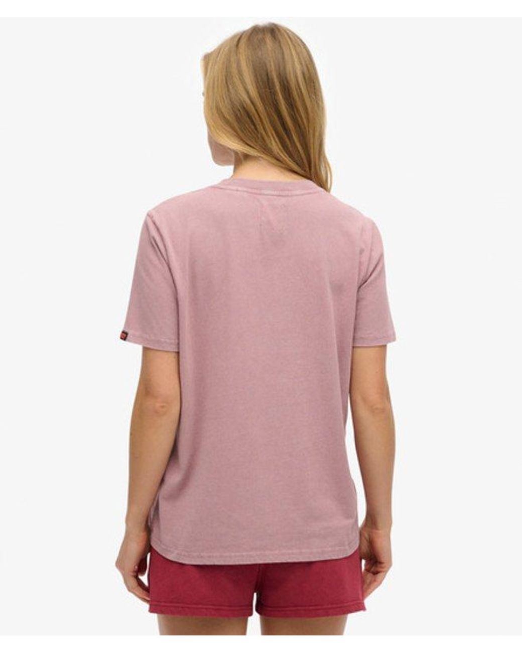 Superdry Pink & Co Venue Metallic Relaxed T-shirt