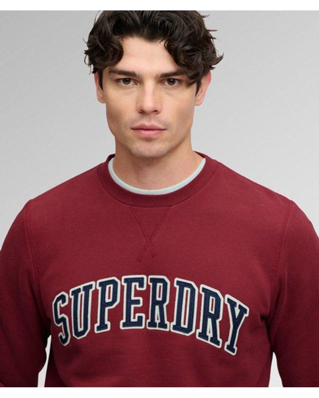 Superdry Red & Co Athletic Applique Relaxed Crew Sweatshirt for men