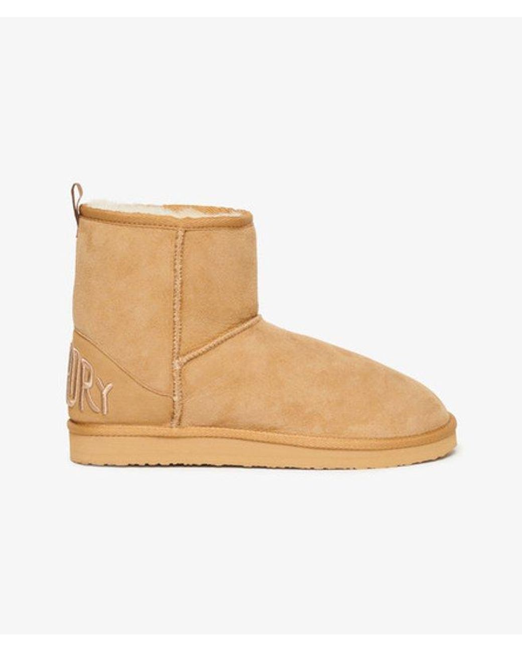 Superdry Natural & Co Suede Sherpa Ankle Boots