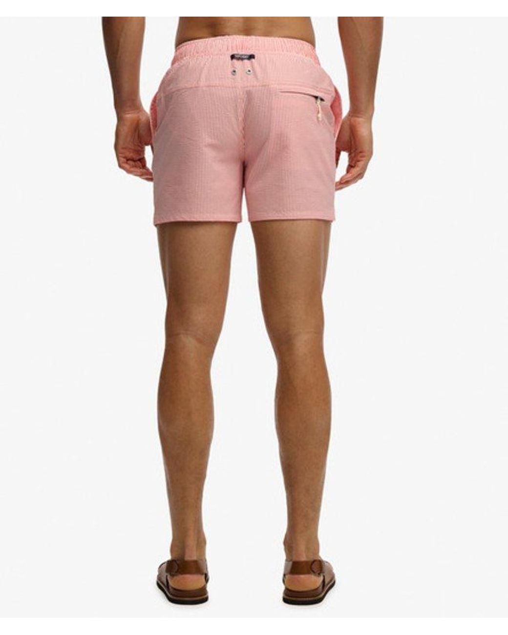 Superdry Pink & Co Seer Sucker 15-inch Swim Shorts for men
