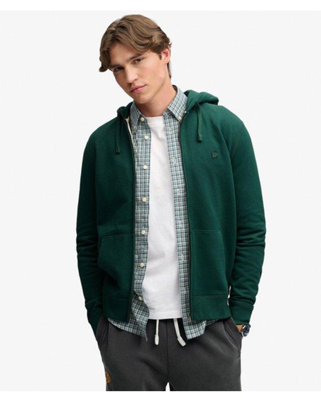 Superdry Green & Co Essential Logo Zip Hoodie for men