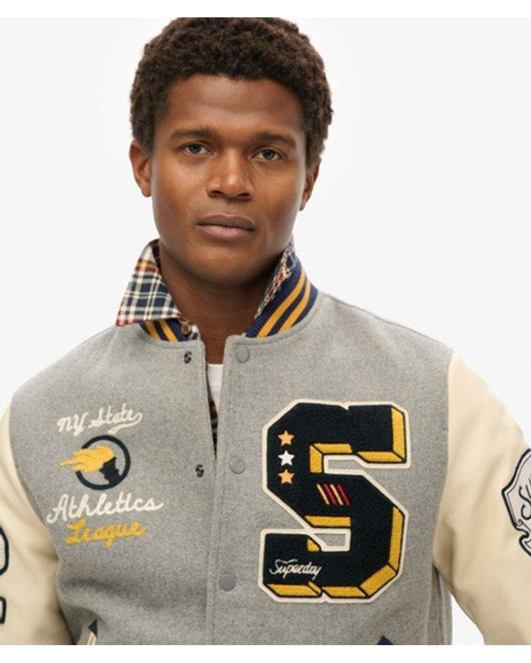 Superdry Natural College Patched Bomber Jacket for men