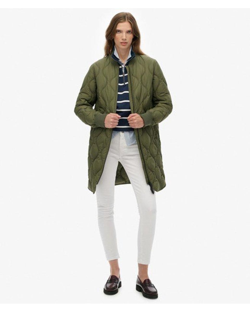 Superdry Green & Co Long Quilted Liner Jacket