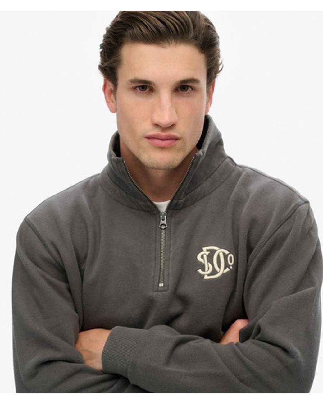 Superdry Black & Co Athletic Half Zip Sweatshirt for men