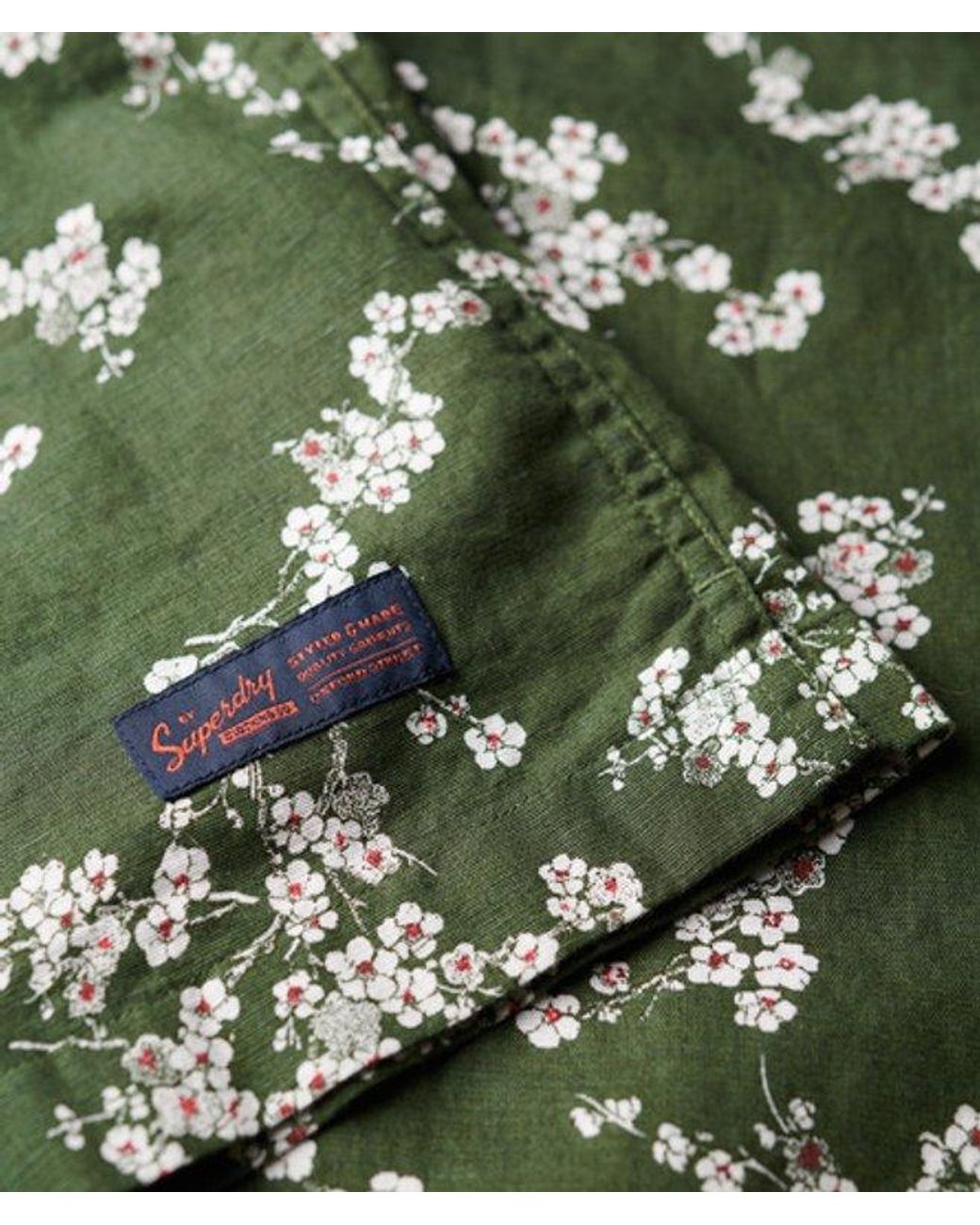 Superdry Green Short Sleeve Beach Shirt for men