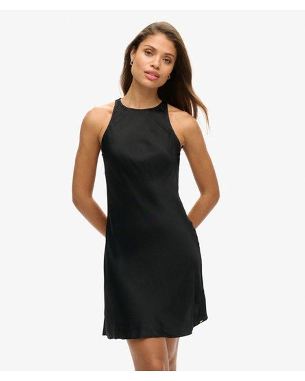 Superdry Black & Co Ladies Satin Racer Mini Dress
