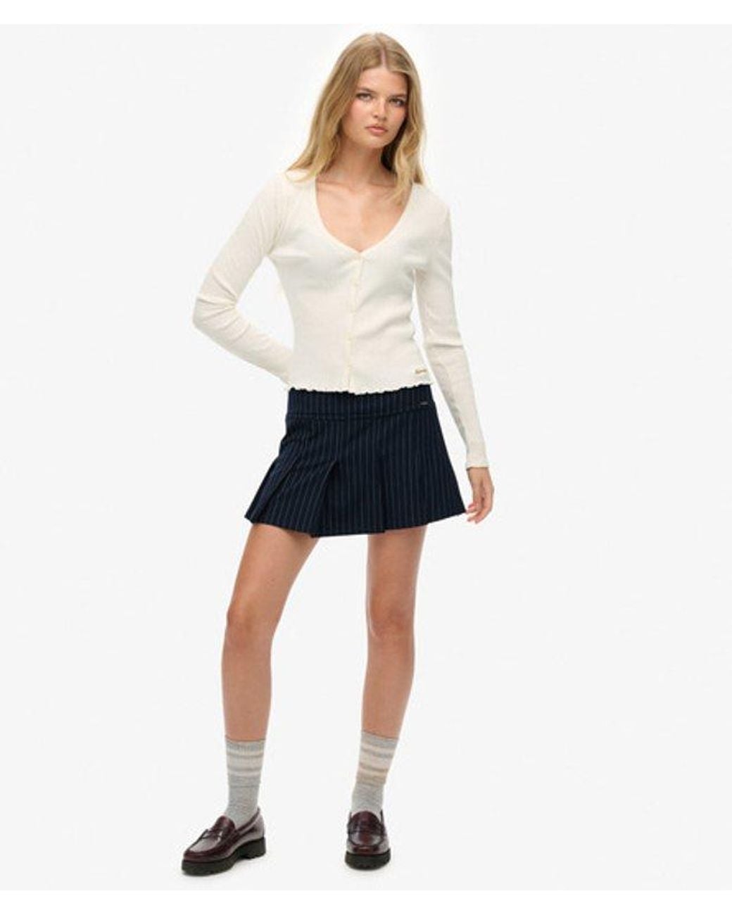 Superdry White & Co Essential Button Through Long Sleeve Top