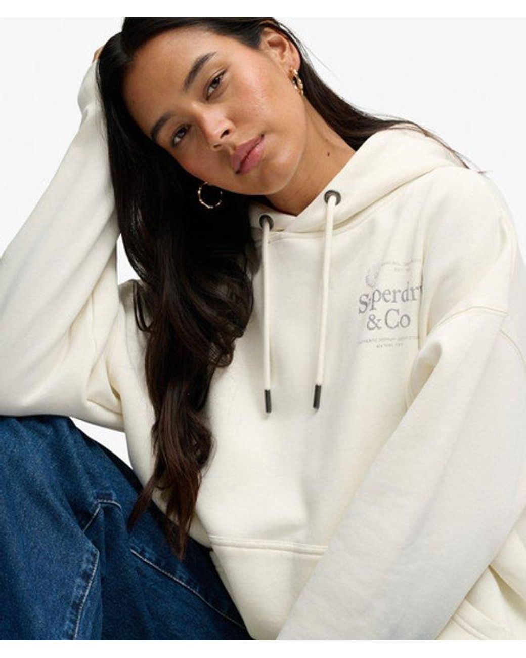 Superdry White & Co Luxe Casual Relaxed Hoodie