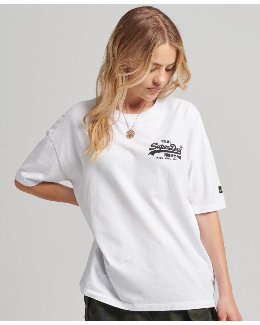 Superdry Vintage Logo T-shirt Met Wijdvallende Pasvorm in het Wit | Lyst NL