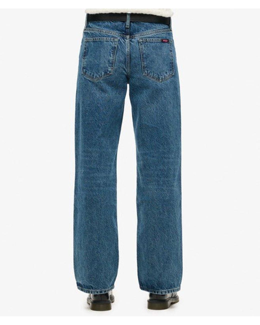 Superdry Blue & Co Mid Rise Wide Leg Jeans
