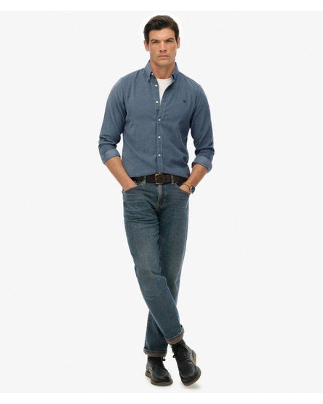 Superdry Blue & Co Classic Needle Cord Shirt for men
