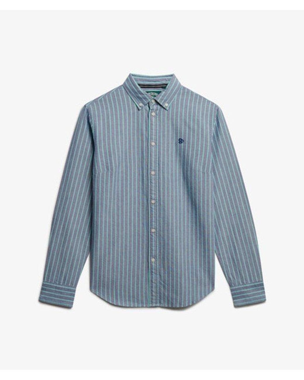 Superdry Blue & Co Slim Oxford Button Down Long Sleeve Shirt