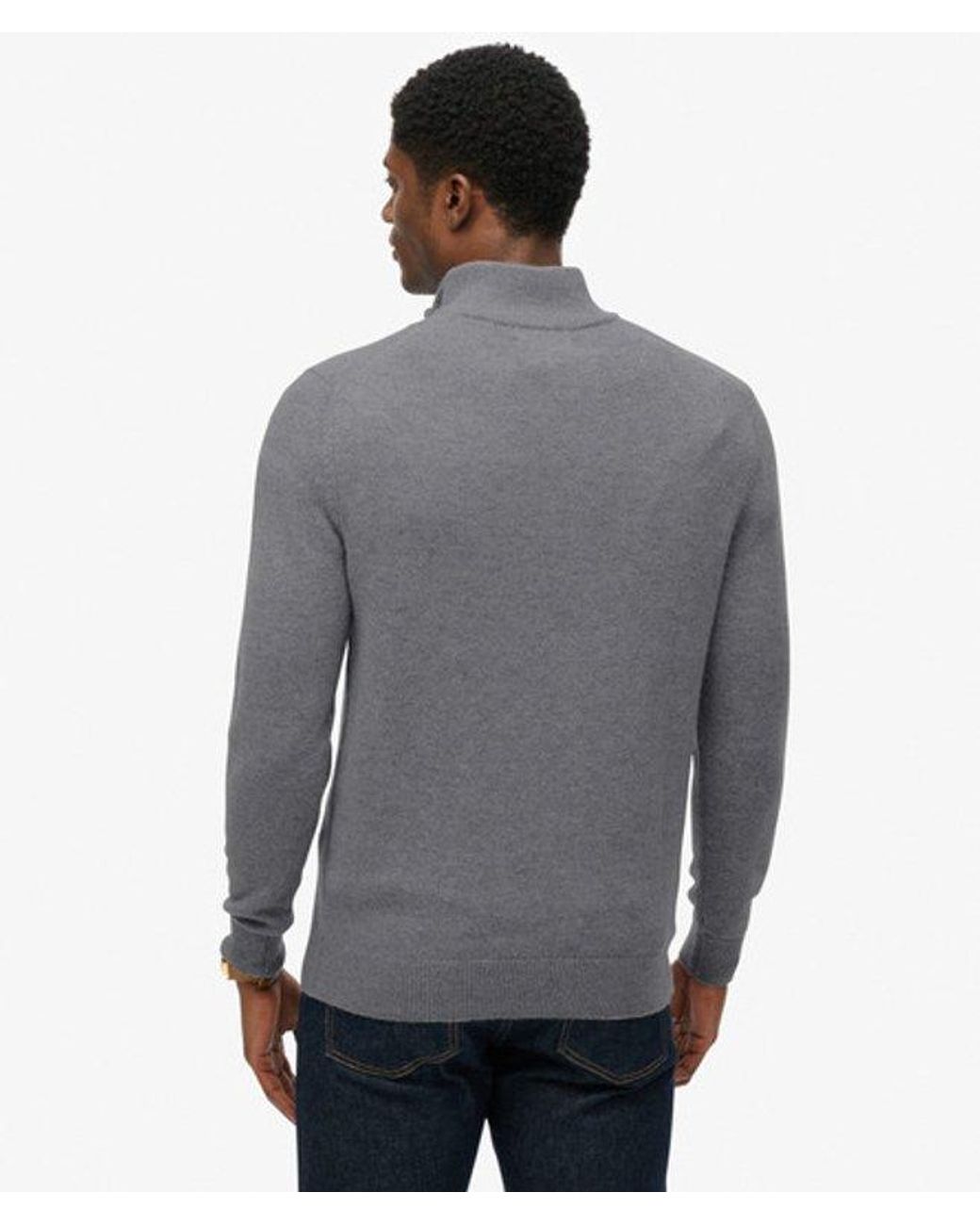 Superdry Gray & Co Wool Blend Half Zip Jumper for men