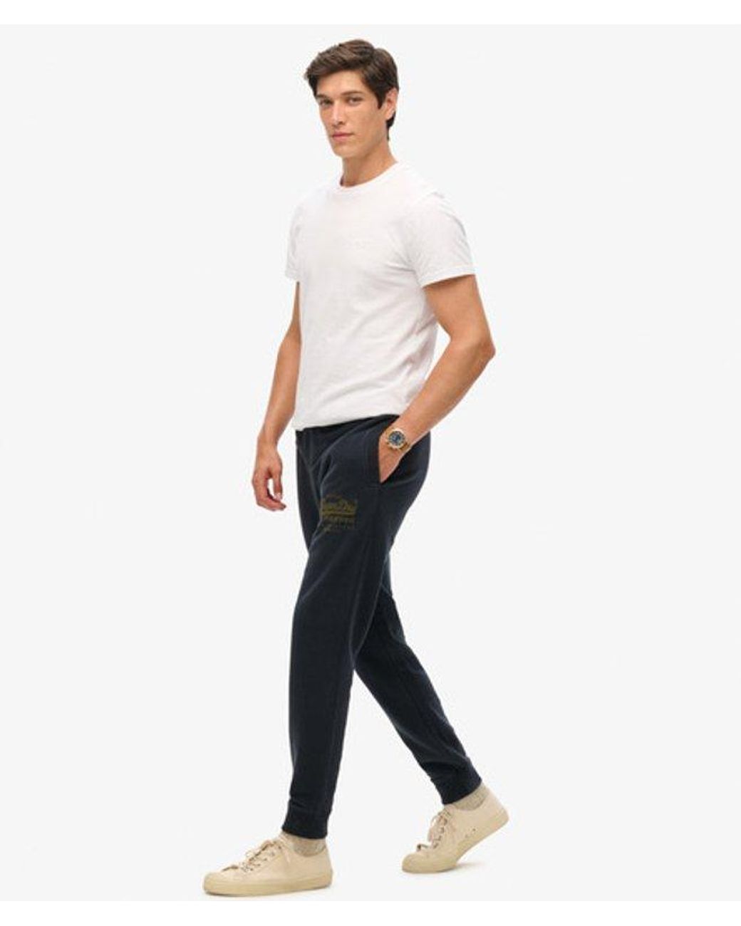 Superdry White Classic Vintage Logo Graphic Jogger for men