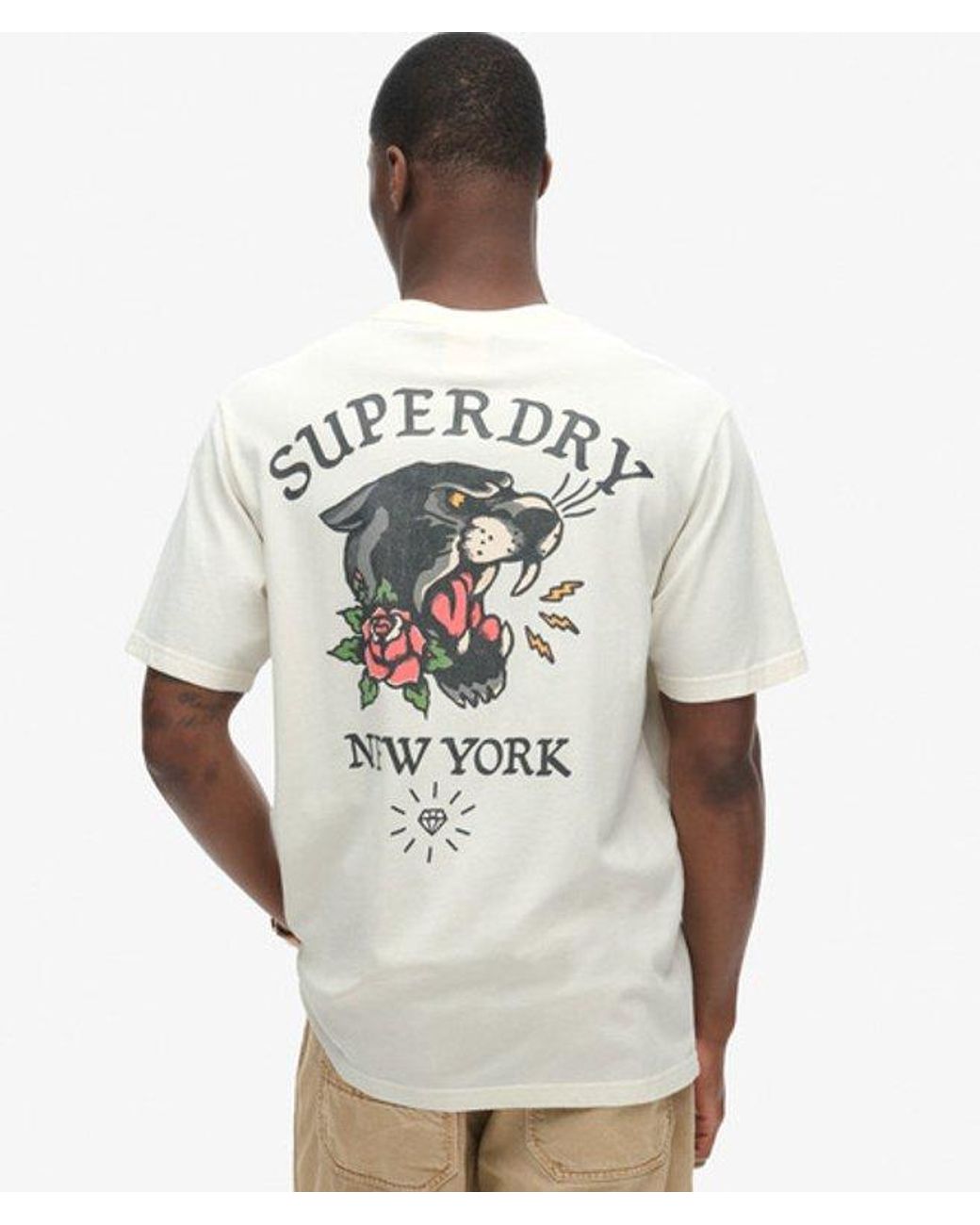 Superdry Natural & Co Tattoo Back Graphic Loose T-shirt for men