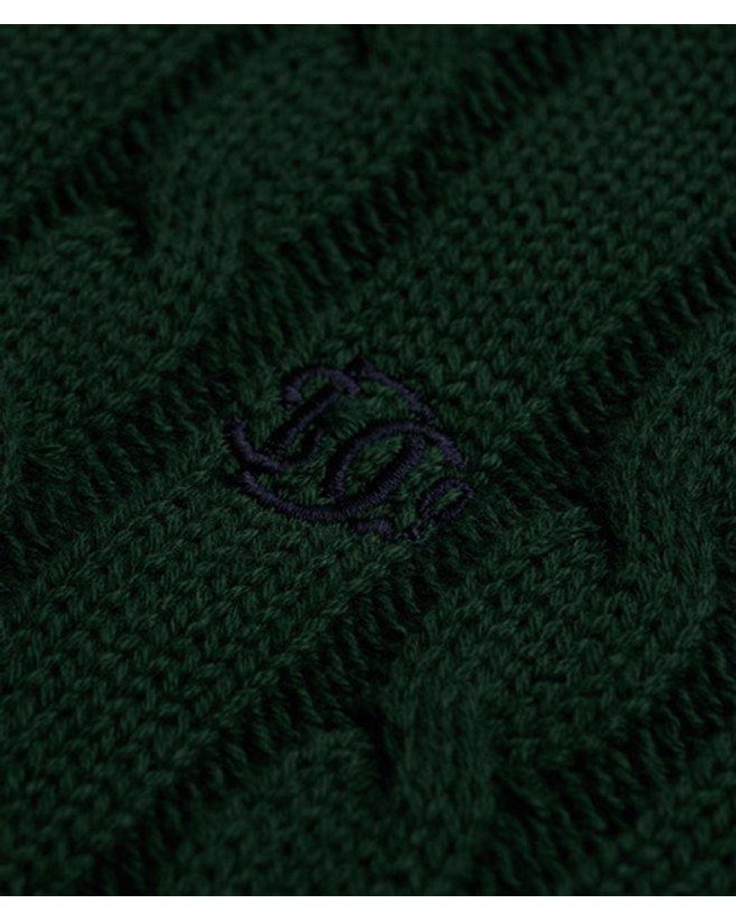 Superdry Green & Co Cotton Cable Knit Crew Jumper for men