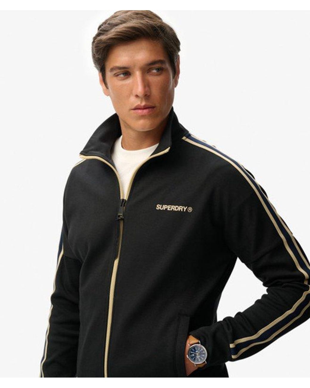 Superdry Black Tech Cult Loose Track Top for men