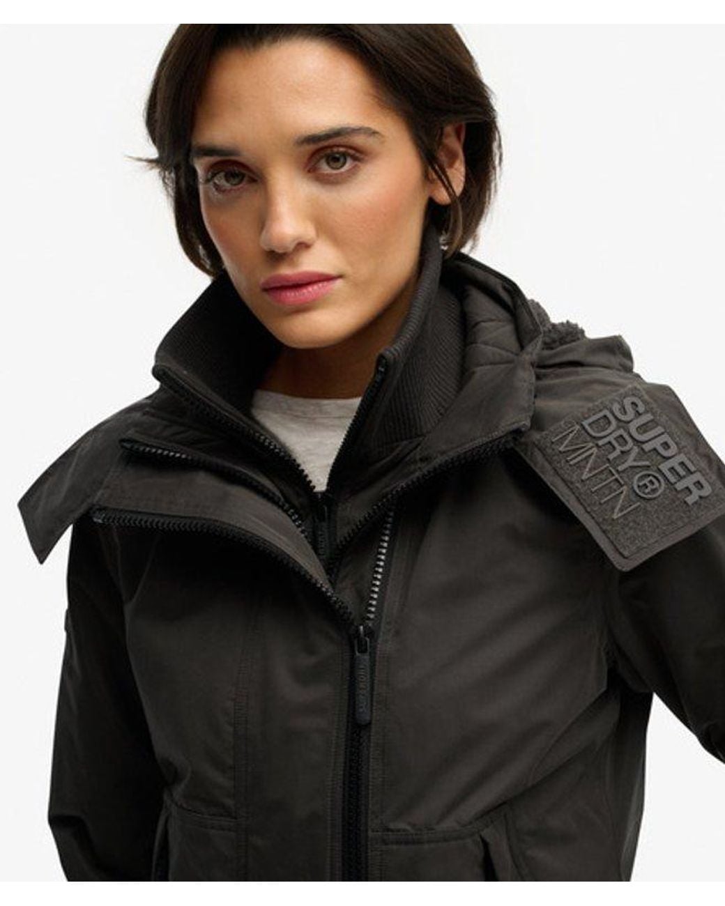 Superdry Black & Co Hooded Microfibre Arctic Windcheater Jacket