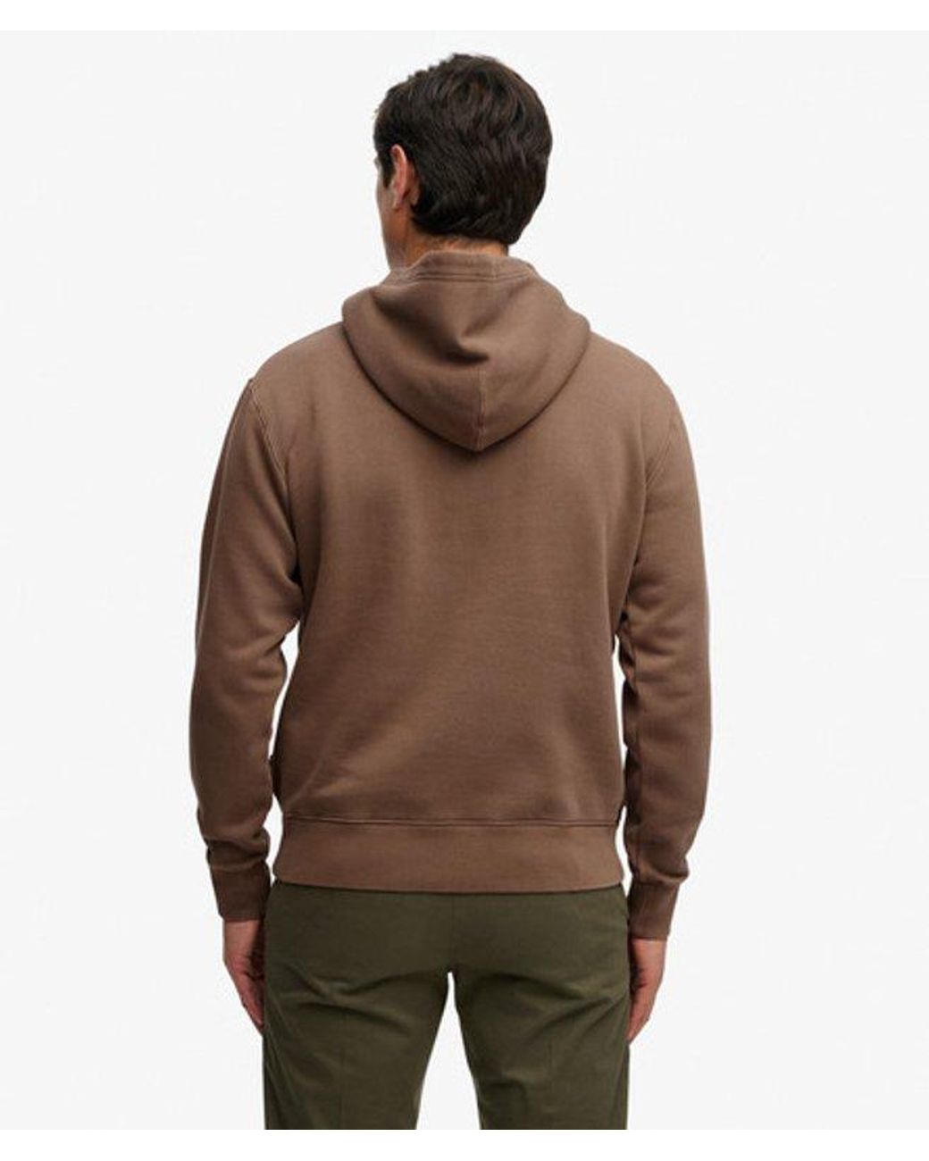 Superdry Hoodie Met Micrologo in het Brown voor heren
