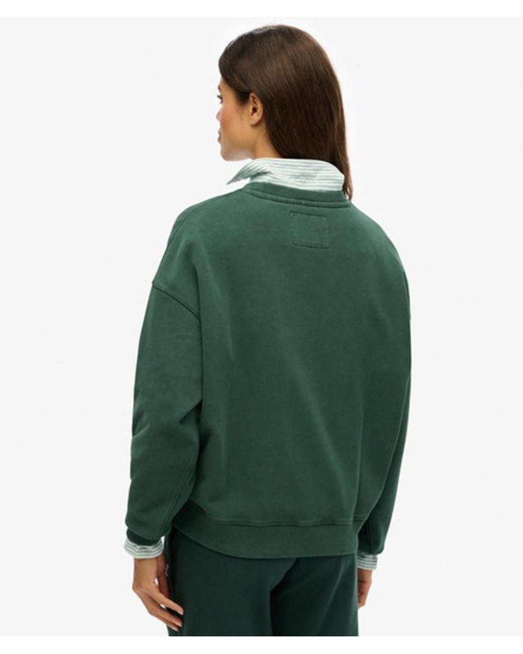 Superdry Green & Co Athletic Essentials Relaxed Crew Sweatshirt