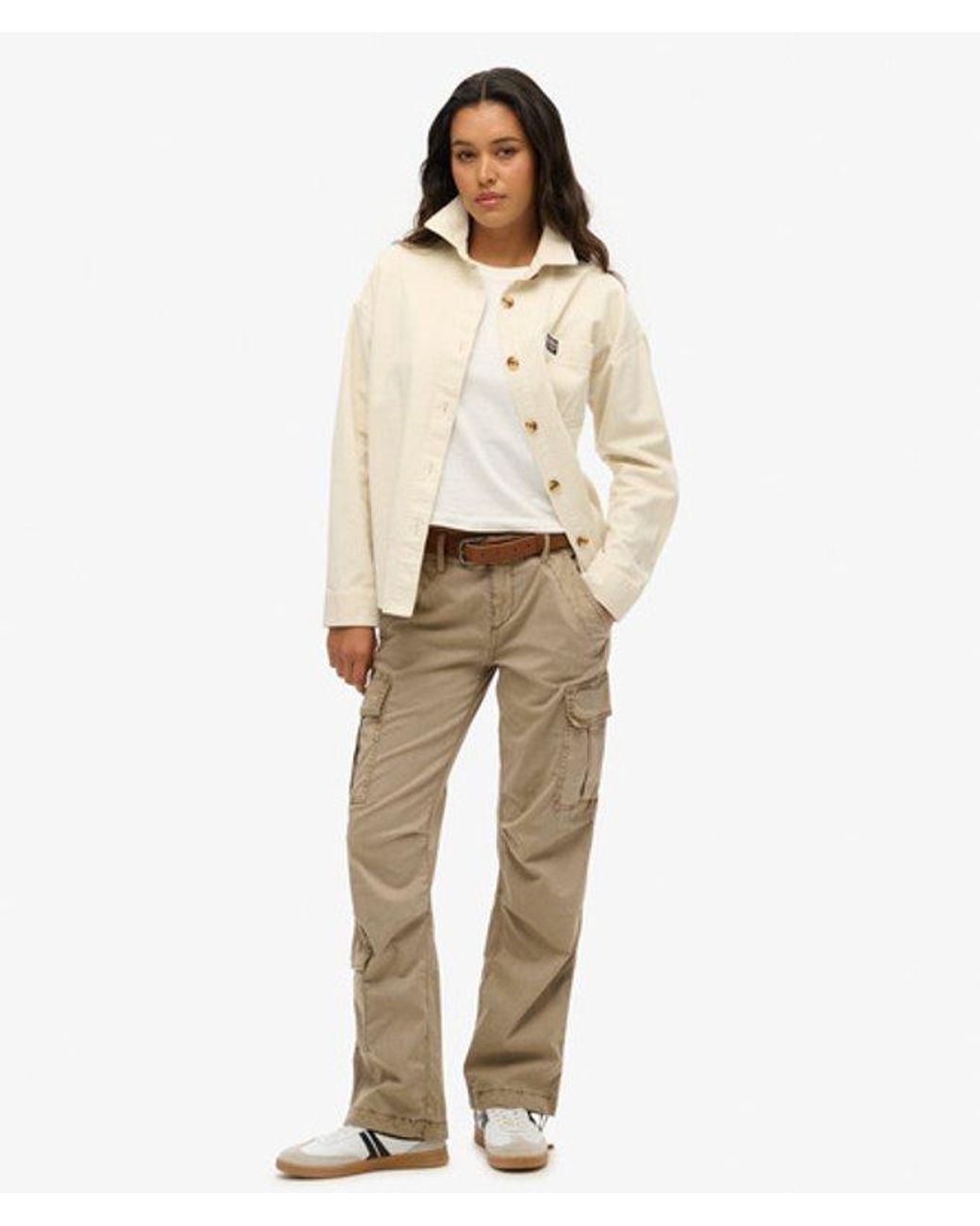Superdry Natural Low Rise Straight Cargo Pants