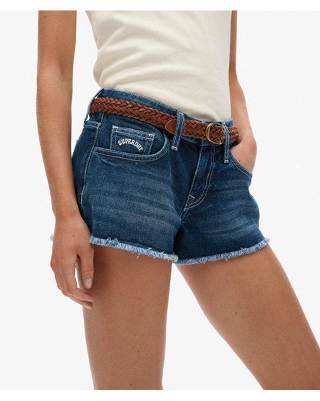 Superdry Blue & Co Low Rise Denim Hot Shorts