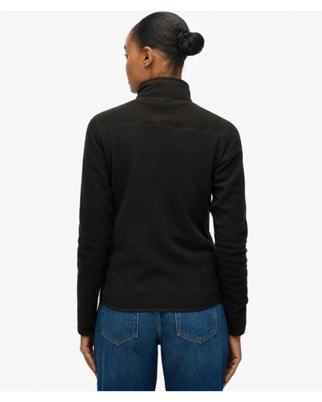 Superdry Black & Co Classic Embroidered Logo Polar Fleece Full Zip Jacket