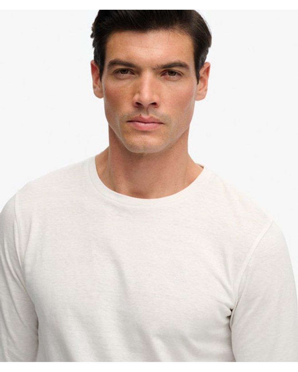 Superdry Gray & Co Classic Cotton Linen Long Sleeve Top for men