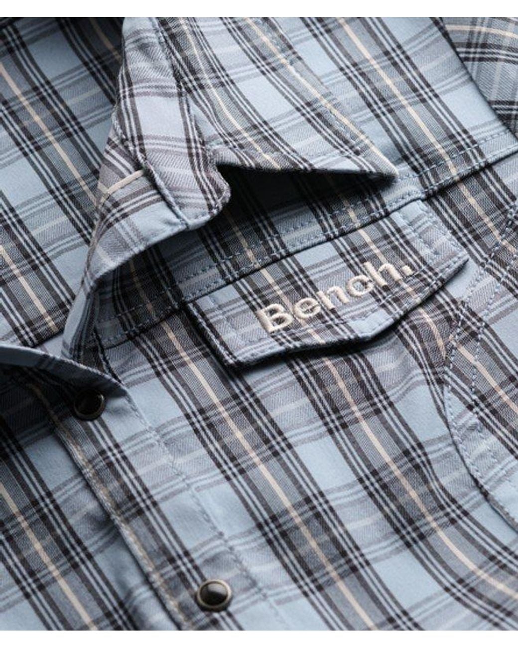 Superdry Bench X & Co Bench Fitted Check Short Sleeve Shirt in Blue ...