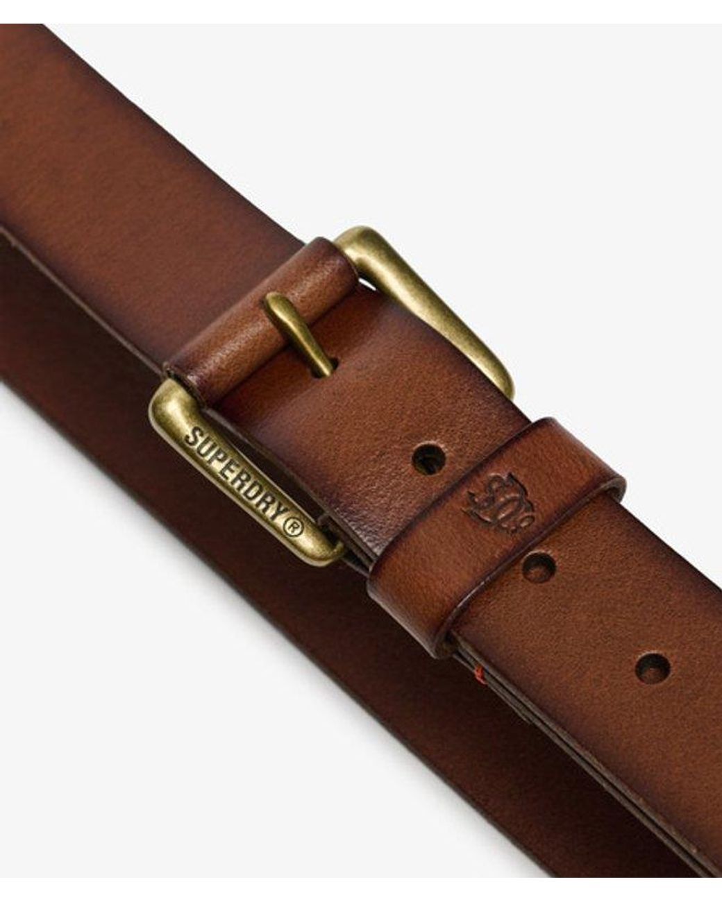 Superdry Brown & Co Classic Leather Belt for men