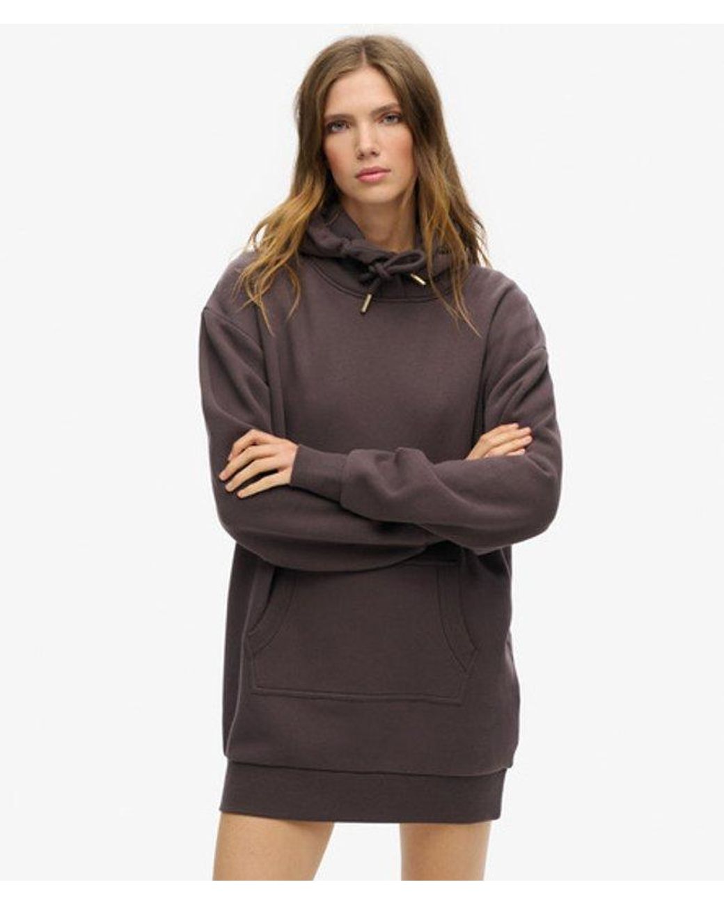 Superdry Gray & Co Tattoo Rhinestone Hoodie Dress