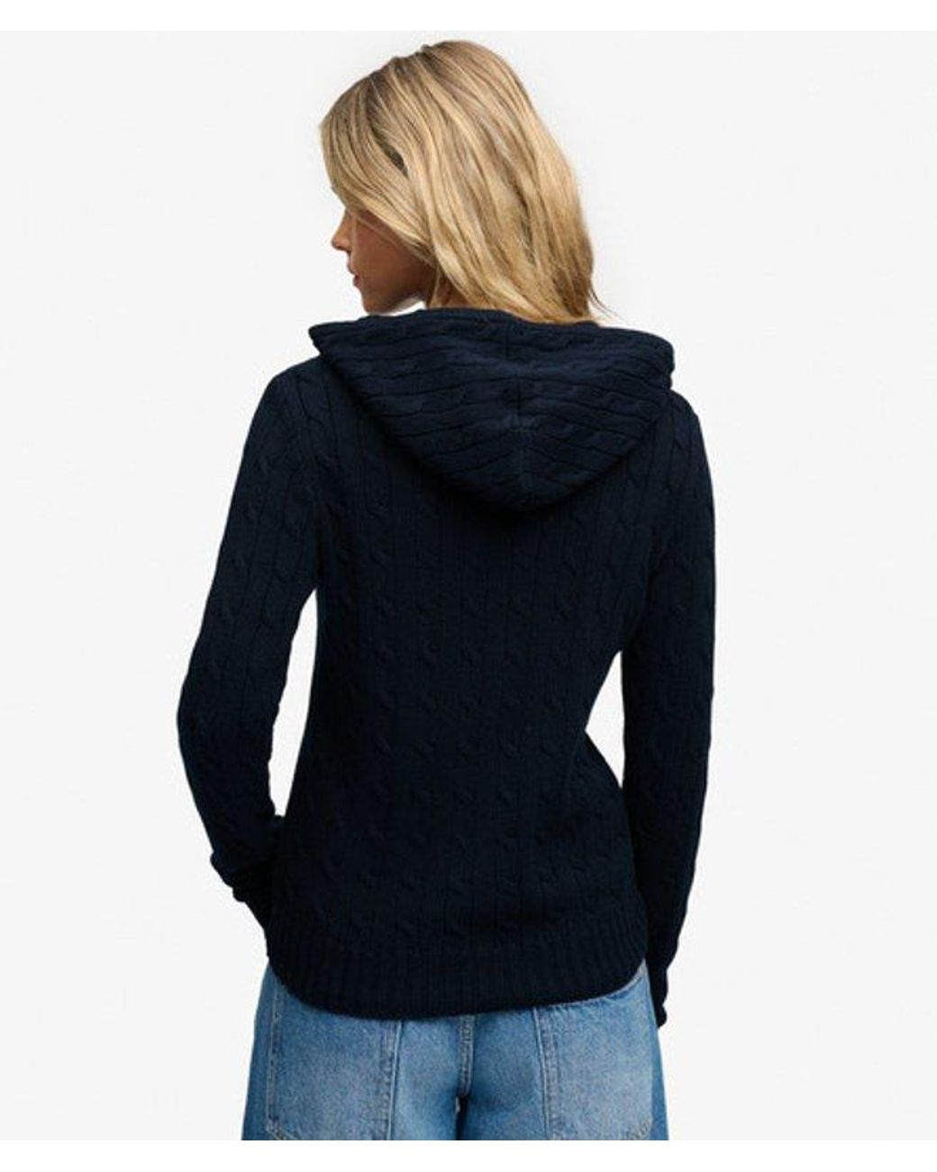 Superdry Blue & Co Cotton Cable Zip Up Hoodie