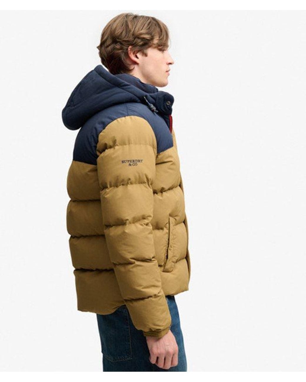 Superdry Blue & Co Everest Colour Block Puffer Jacket for men