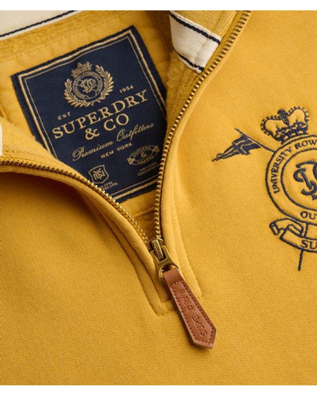 Superdry Yellow & Co Gothic Varsity Half Zip Sweatshirt for men