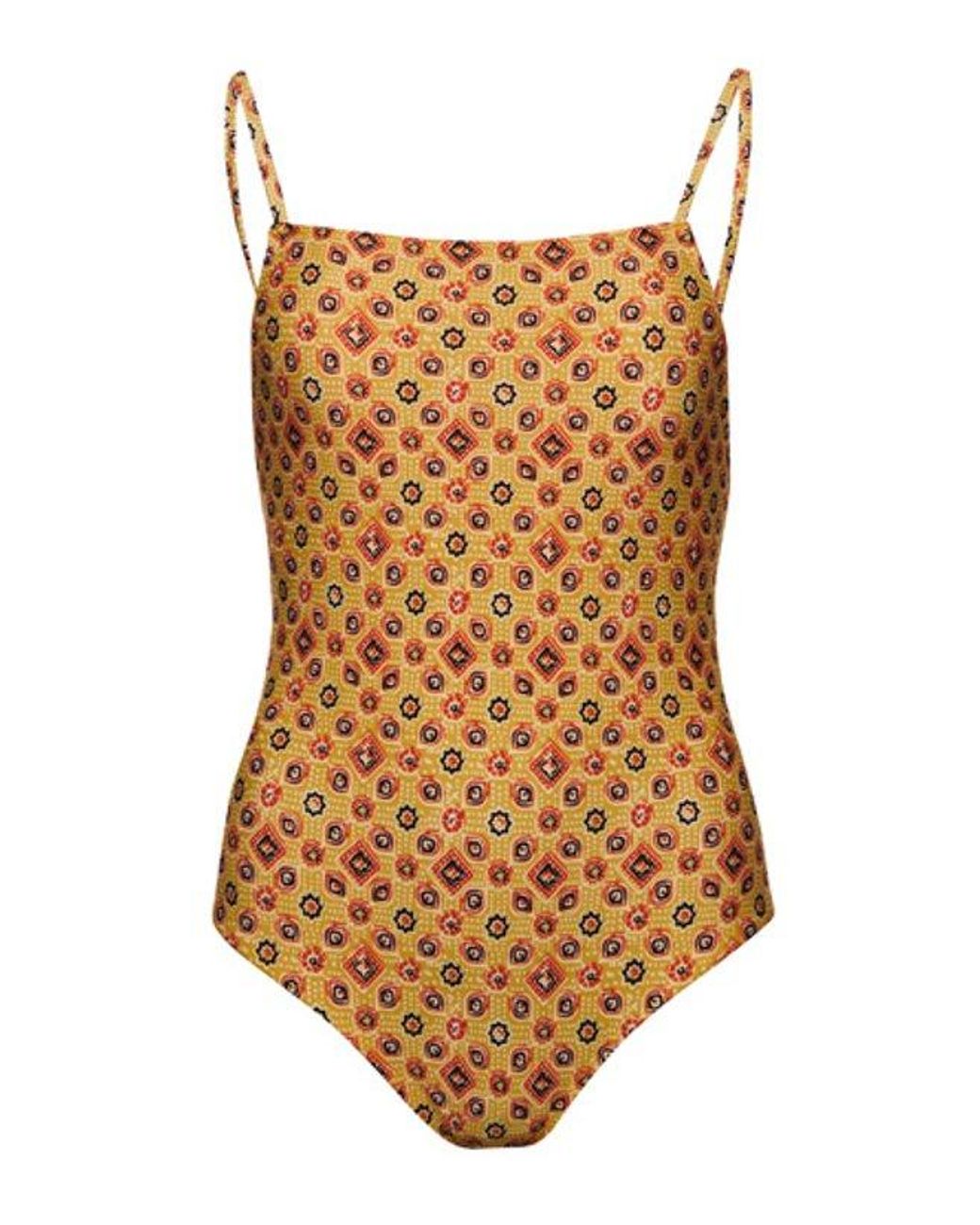Superdry Boho Tie Back Swimsuit Yellow