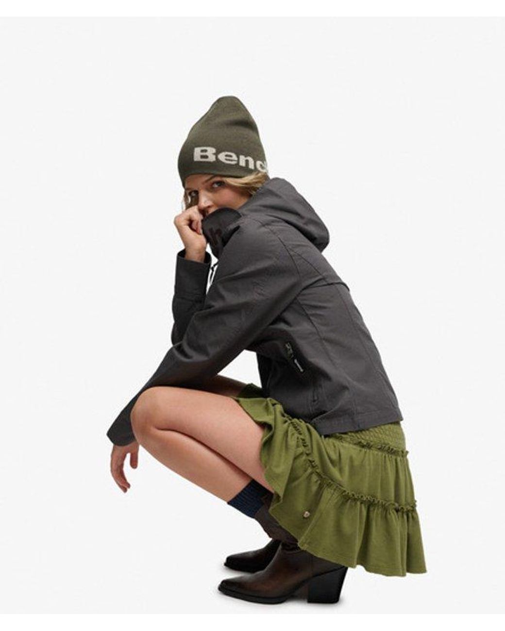 Superdry Gray Bench X & Co Bench Hooded Funnel Neck Ripstop Jacket