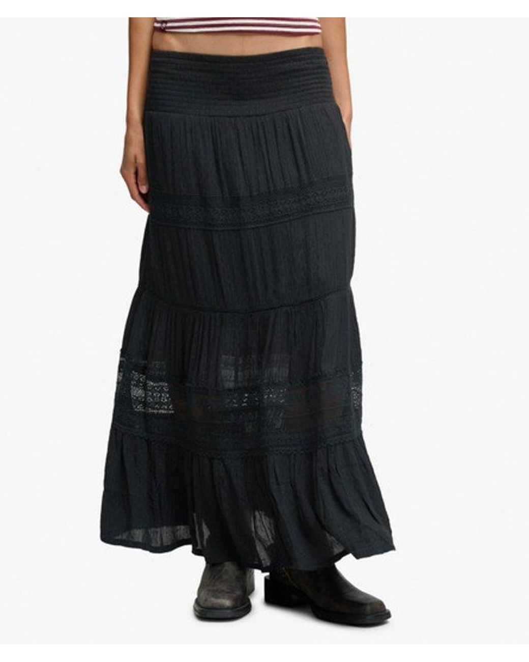 Superdry Black & Co Ibiza Maxi Skirt