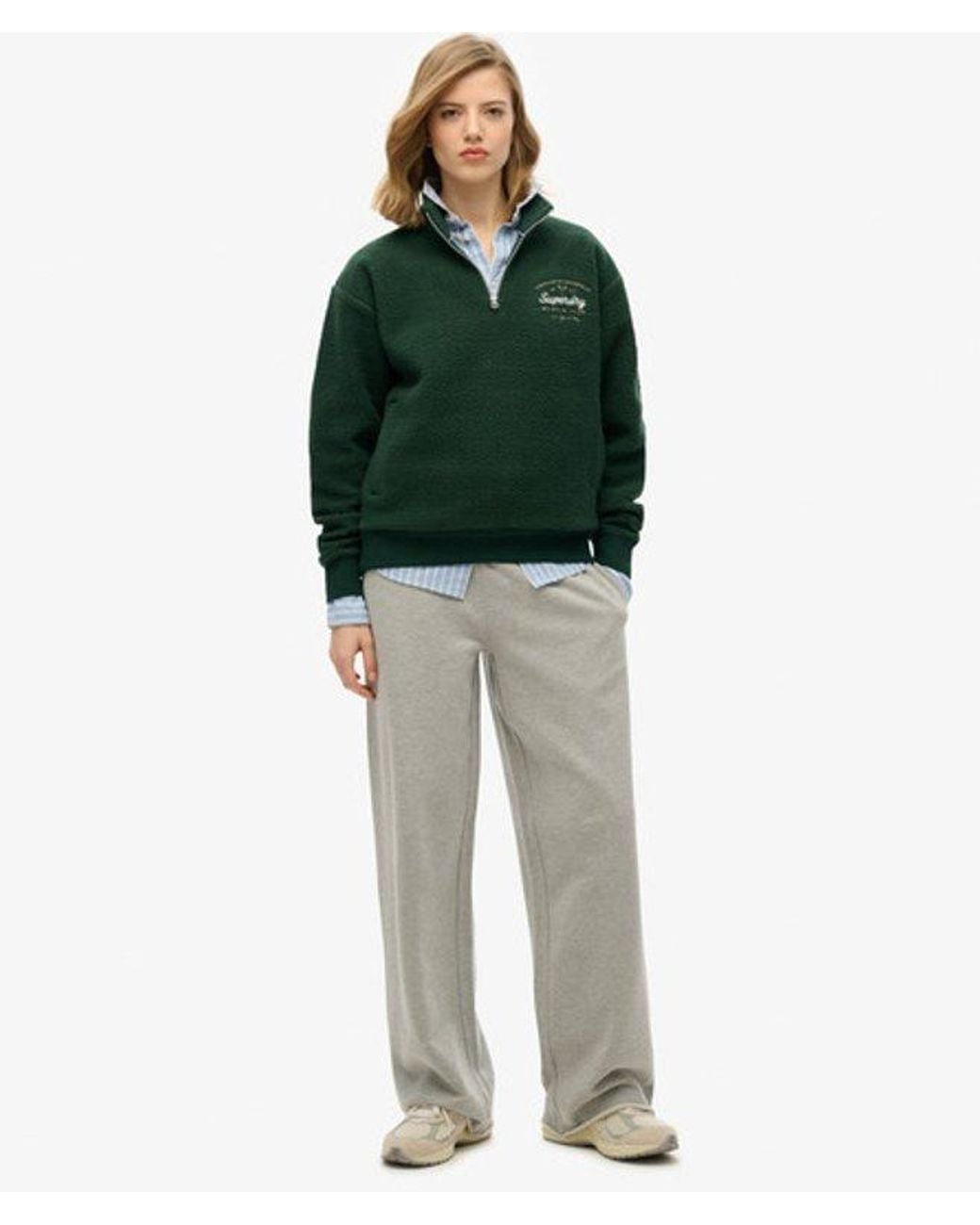 Superdry Green & Co Country Club Fleece Half Zip Sweatshirt