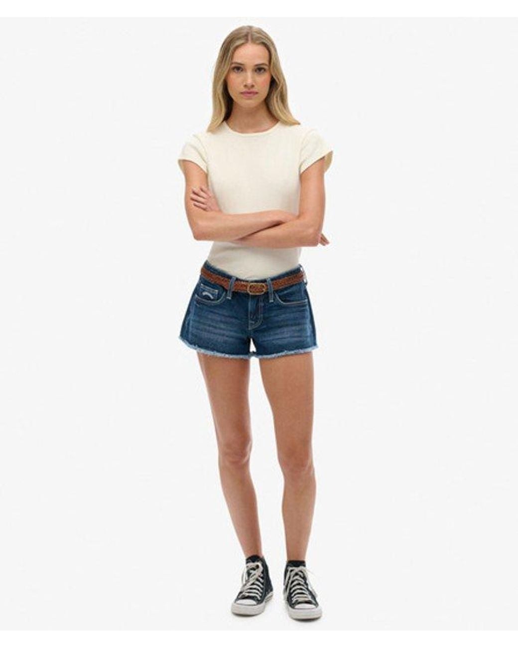 Superdry Blue & Co Low Rise Denim Hot Shorts