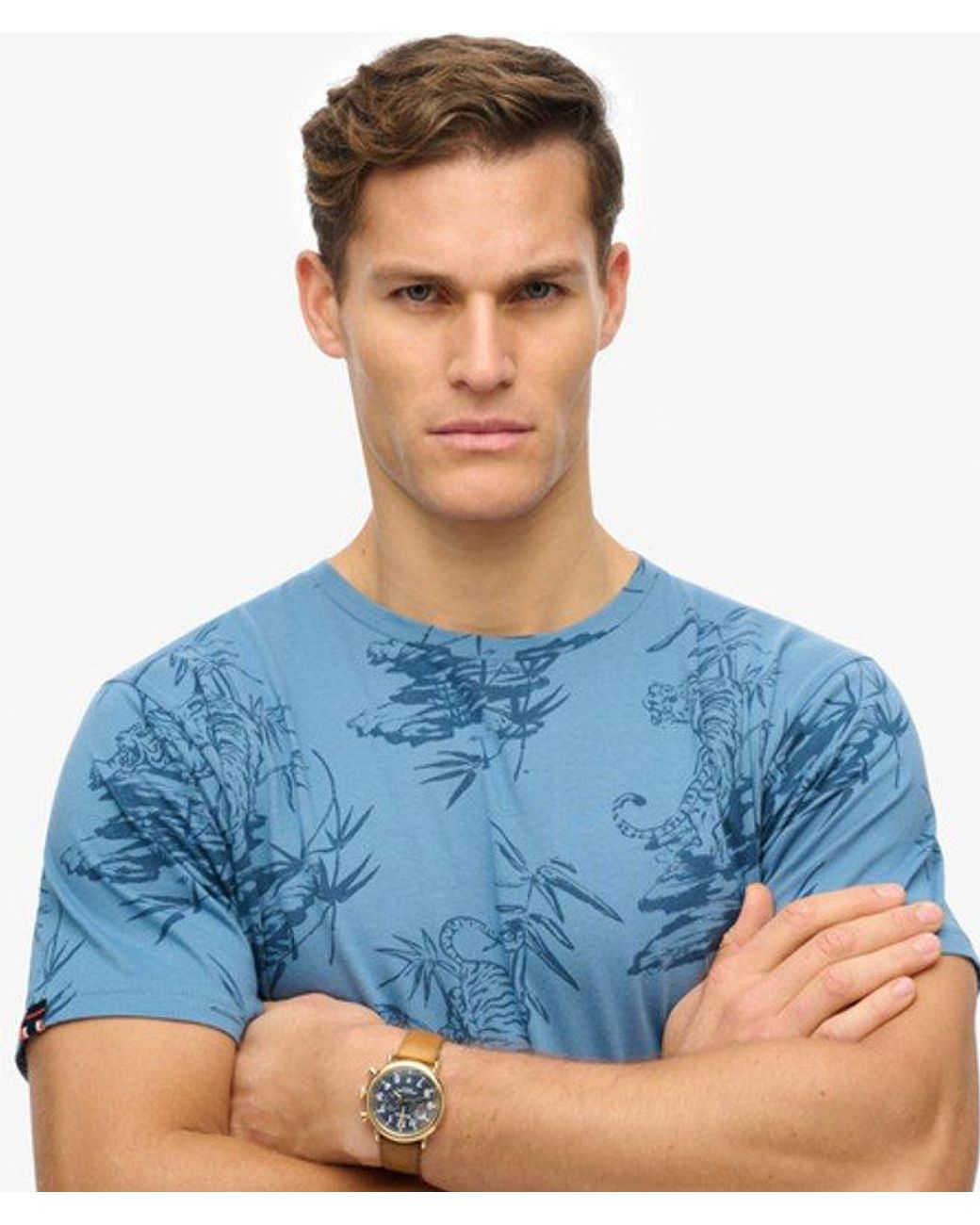 Superdry Blue & Co Classic Essential Printed T-shirt for men